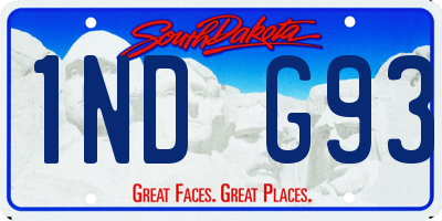 SD license plate 1NDG93