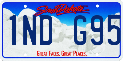 SD license plate 1NDG95