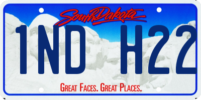 SD license plate 1NDH22