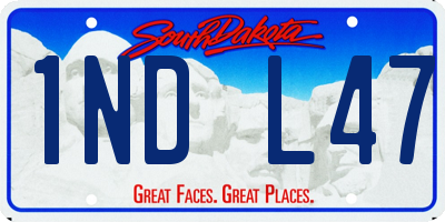 SD license plate 1NDL47