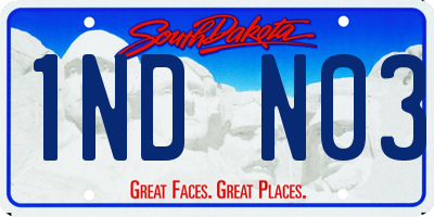 SD license plate 1NDN03
