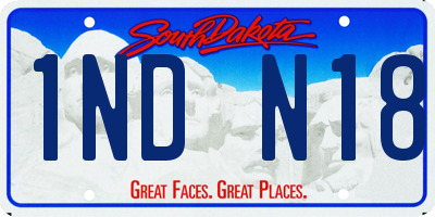 SD license plate 1NDN18