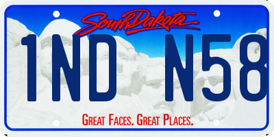 SD license plate 1NDN58