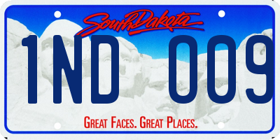 SD license plate 1NDO09