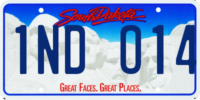 SD license plate 1NDO14
