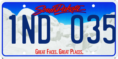 SD license plate 1NDO35
