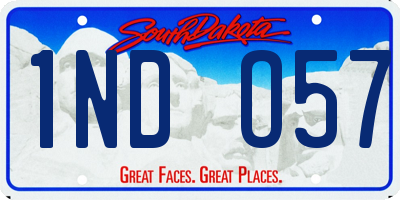 SD license plate 1NDO57