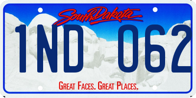 SD license plate 1NDO62