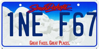 SD license plate 1NEF67