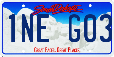SD license plate 1NEG03