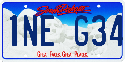 SD license plate 1NEG34