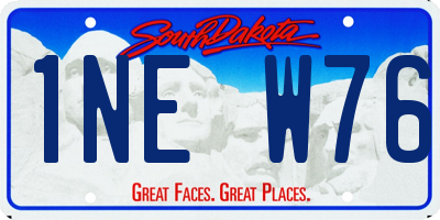 SD license plate 1NEW76