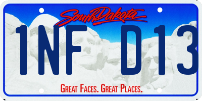 SD license plate 1NFD13