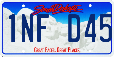 SD license plate 1NFD45