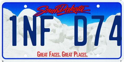 SD license plate 1NFD74