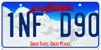 SD license plate 1NFD90
