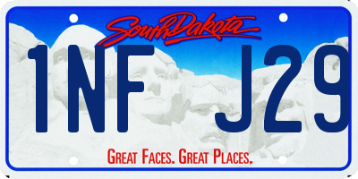 SD license plate 1NFJ29
