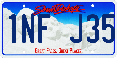 SD license plate 1NFJ35