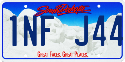 SD license plate 1NFJ44
