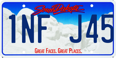 SD license plate 1NFJ45