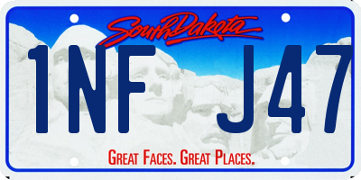 SD license plate 1NFJ47