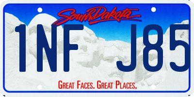 SD license plate 1NFJ85