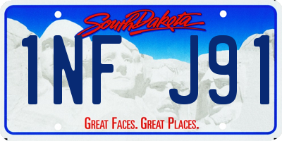 SD license plate 1NFJ91