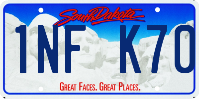 SD license plate 1NFK70