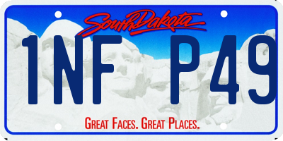 SD license plate 1NFP49