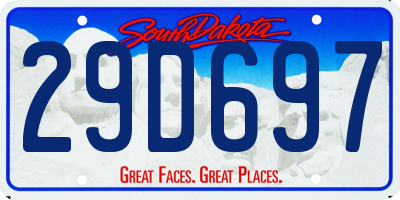 SD license plate 29D697