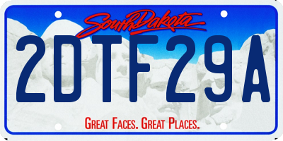 SD license plate 2DTF29A