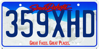 SD license plate 359XHD