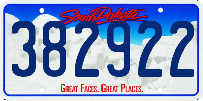 SD license plate 382922