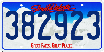 SD license plate 382923