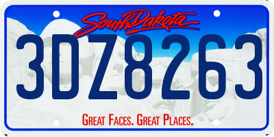 SD license plate 3DZ8263