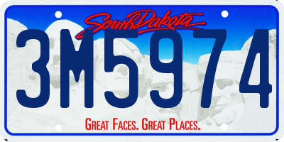 SD license plate 3M5974
