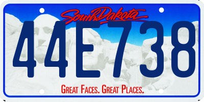 SD license plate 44E738