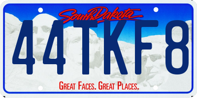 SD license plate 44TKF8