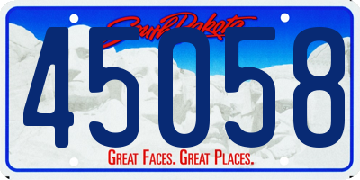 SD license plate 45058