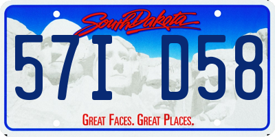 SD license plate 57ID58
