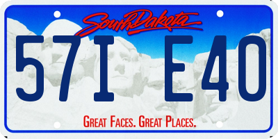 SD license plate 57IE40