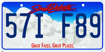 SD license plate 57IF89