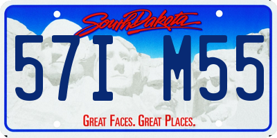 SD license plate 57IM55