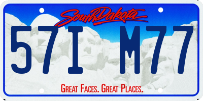 SD license plate 57IM77