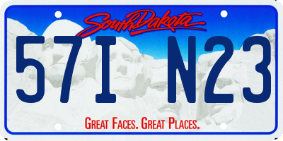 SD license plate 57IN23