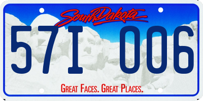 SD license plate 57IO06