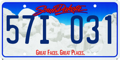 SD license plate 57IO31