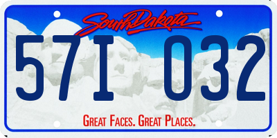 SD license plate 57IO32