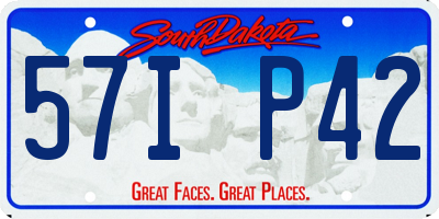 SD license plate 57IP42
