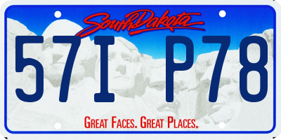 SD license plate 57IP78
